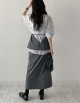 [Set-up Available] Catch Slit Banding Long Skirt