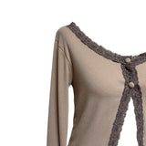 (3color) Lace Slit Warmer Cardigan