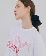 Flower Letter Oversized T-Shirt - White