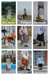 [SEMADE] Airy Nylon Fatigue Bermuda Pants