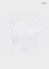 [MADE] Floven Backless Short Sleeve Top (Built-in Cap)