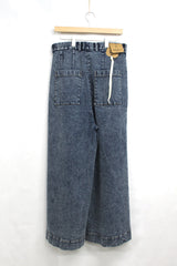 Washed Denim Wide Pants