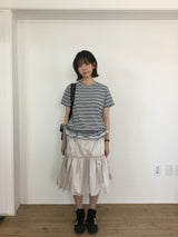 ピンレースクルーネックTシャツ (3color)