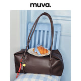 muva. Genuine‑Leather Travel Hand & Shoulder Bag, Extra‑Large‑Capacity Fashion Waterproof Gym Purse for Women, New Arrival Aug 13