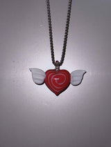 Red angel heart necklace (2 size) - 40cm (short ver.)