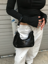 chain leather mini shoulder bag