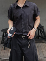 Redan Cropped Roll-Up Short Sleeve Shirt 4C