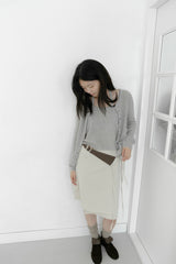 check wrap cotton midi skirt(2colors)
