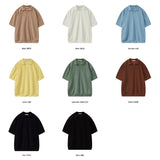 ASCLO Open Collar Short Sleeve Knit T (8color)