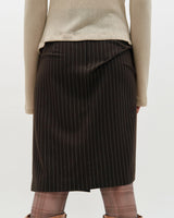 DOZI - Pinched Stripe Skirt _ BLACK