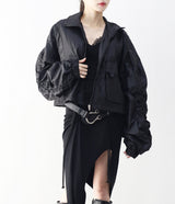 Oban shirring pocket string overfit windbreaker