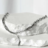 ss-round box signature bullet tail necklace_dark silver