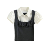 Riel Layered Bustier Shirt Top