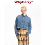 WhyBerry 22AW "Bai with denim" ショートシャツジャケット、レトロフリンジデニムシャツ