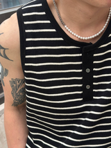 [S/S] Stripe henry neck sleeveless(3color)