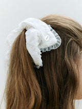 SQUARE LACE SCRUNCHIE WHITE