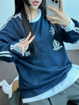 HIP TWO LINE NUMBERING LONG SLEEVE T-SHIRT💙🤍🖤3COLOR