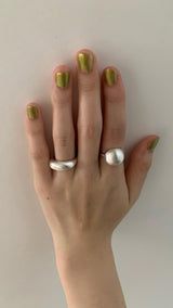 Matt silver open ring set