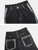 Double Side Seam Cutting Denim Pants