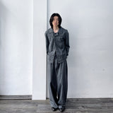 Retro-Tone Cropped Jacket & Wide-Legs