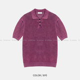 LMN リフェルピグメントウォッシャブルカラーショートスリーブニットウェア (5 colors)
