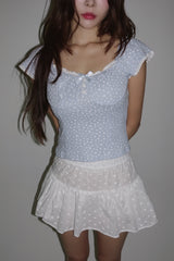 Romance Flower Shirring Sleeveless Top