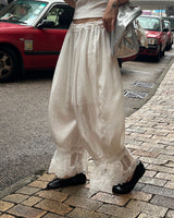 Lace Capri Balloon Wide Pants