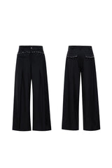 Deconstructed Wool Blend Suit Trousers