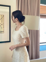 Love Square Flower Flare One Piece