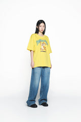 25SS カートゥーンチンチラショートスリーブTシャツ イエロー