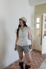 RETRO CHECK PUFF BLOOMER (BEIGE, BLACK 2COLORS!)