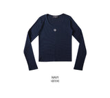 ステッチUネック長袖Tシャツ