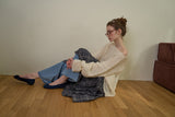 Check frill skirt