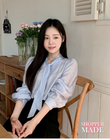 [SHOPPERMADE] MK Modal Puff Tie Blouse (3color)