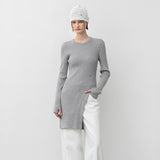 (T-7032)UNBAL RIBBED SLIM KNIT