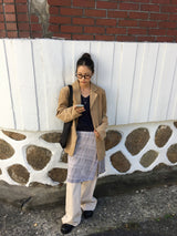 Roman check layered skirt (2color)