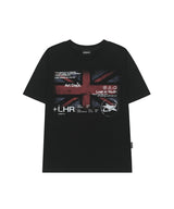 ユニオンジャックヴィンテージグラフィックレギュラーフィットTシャツ - ブラック