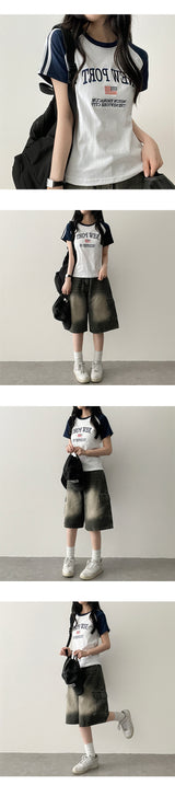 Roit's Washed Cargo Denim Bermuda Shorts