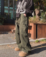 ストーンウォッシュドダイアゴナルカーゴパンツ