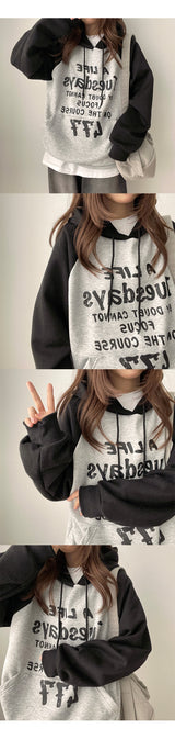 Loran Color Raglan Napping Hoodie
