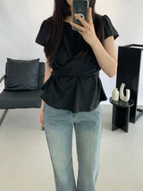 Amélie Shirred Wrap Blouse