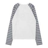 Fy パッチストライプラグランTシャツ (ホワイト) F25QB082