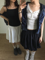 Layered Dot Hoodie Vest (2color)