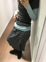 Mellow Chiffon Checkered Skirt (2 Colors)