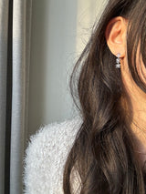 [925silver] Flower drop earring
