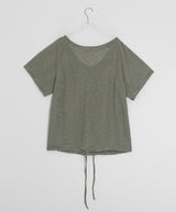 ソハUネックボーダーストラップ半袖Tシャツ