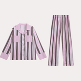 Pink Contrast Stripe Pajama Set