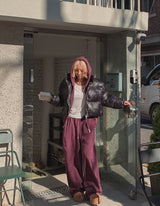 イブブラッシュラインストリングワイドパンツ