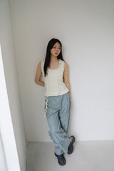 ナイロンラッフルパンツ (GREY)