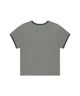 ベーシックロゴストライプリンガーTシャツ